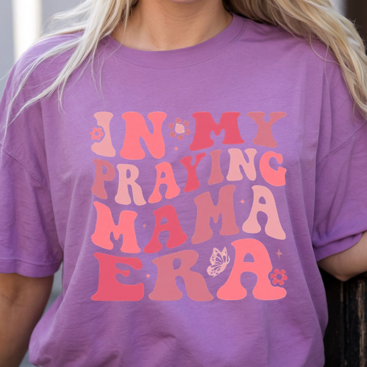 Women’s In My Praying Mama Era Butterfly T-Shirt
