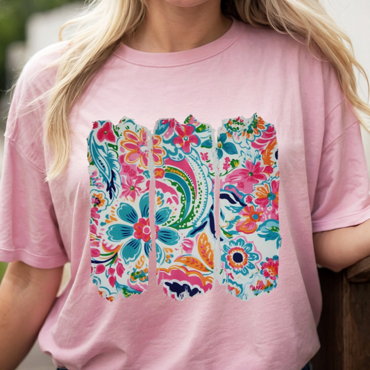 Women’s Bright Floral Pattern T-Shirt